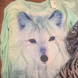 Justice Wolf Shirt Size 14 New With Tags